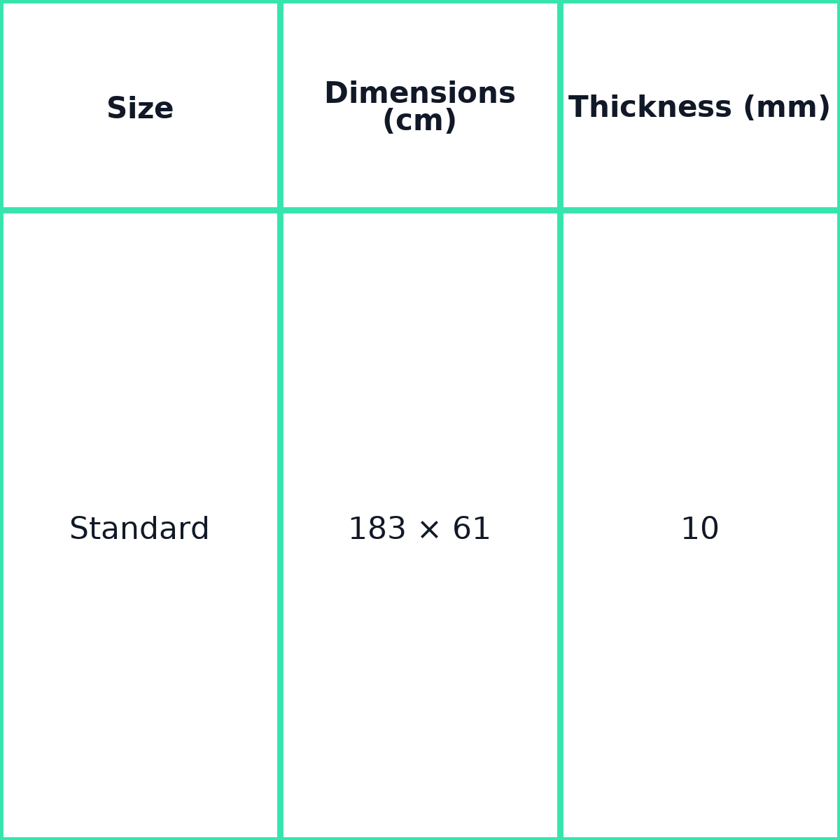 Widened Non-Slip Fitness Mats size guide