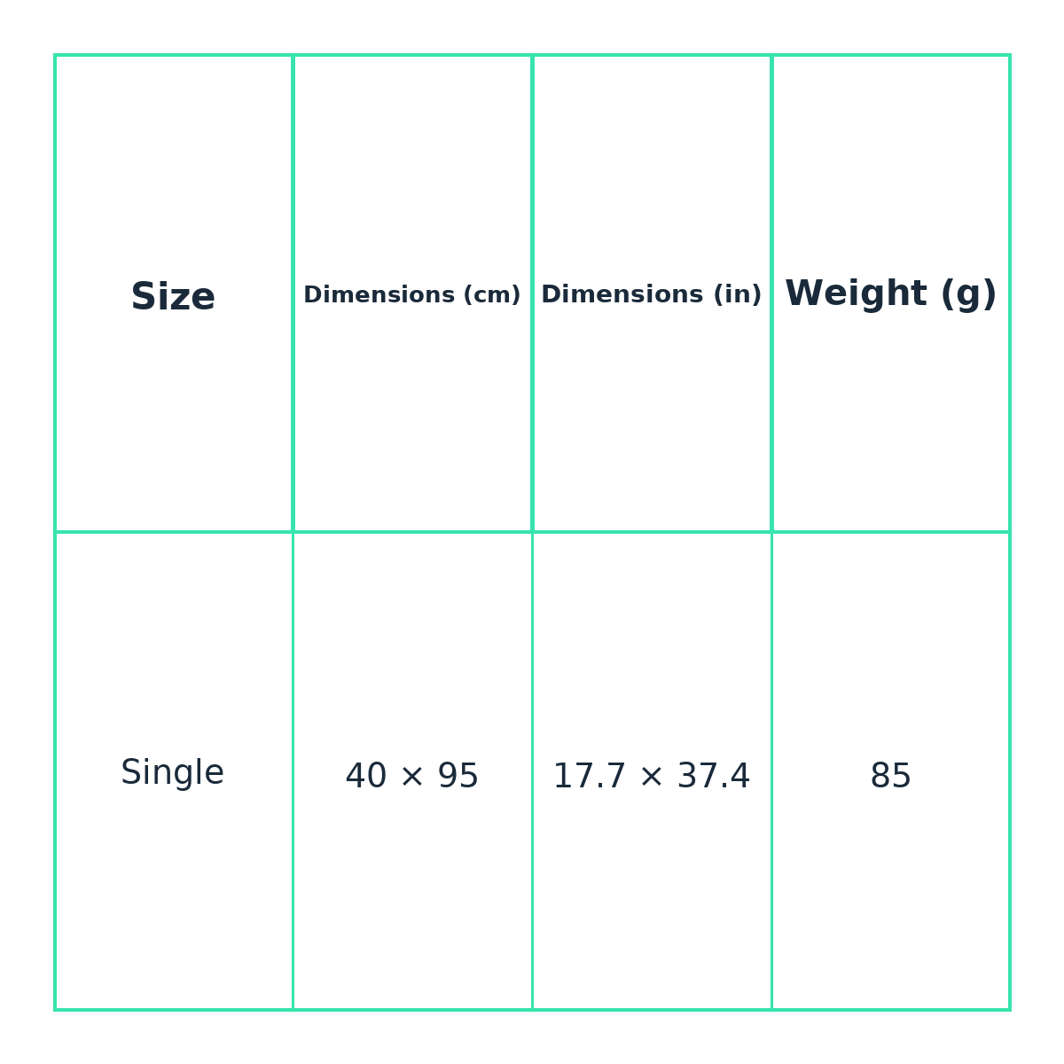 Ultra-Absorbent Gym fresh Towel size guide