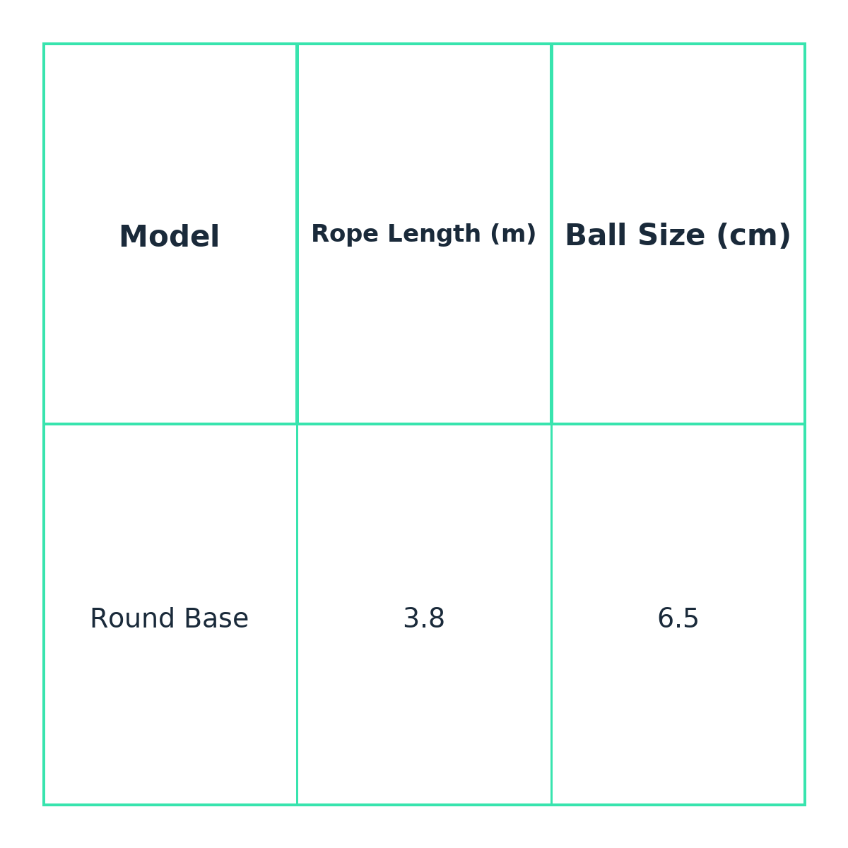 Rebound ball tennis trainer size guide